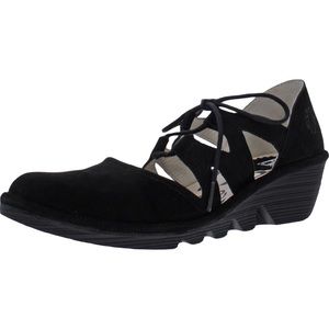 New Fly London Phis 843 Lace Up Wedge Flats